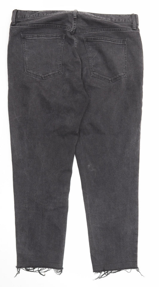 Gap Womens Black Cotton Straight Jeans Size 36 in Regular Zip