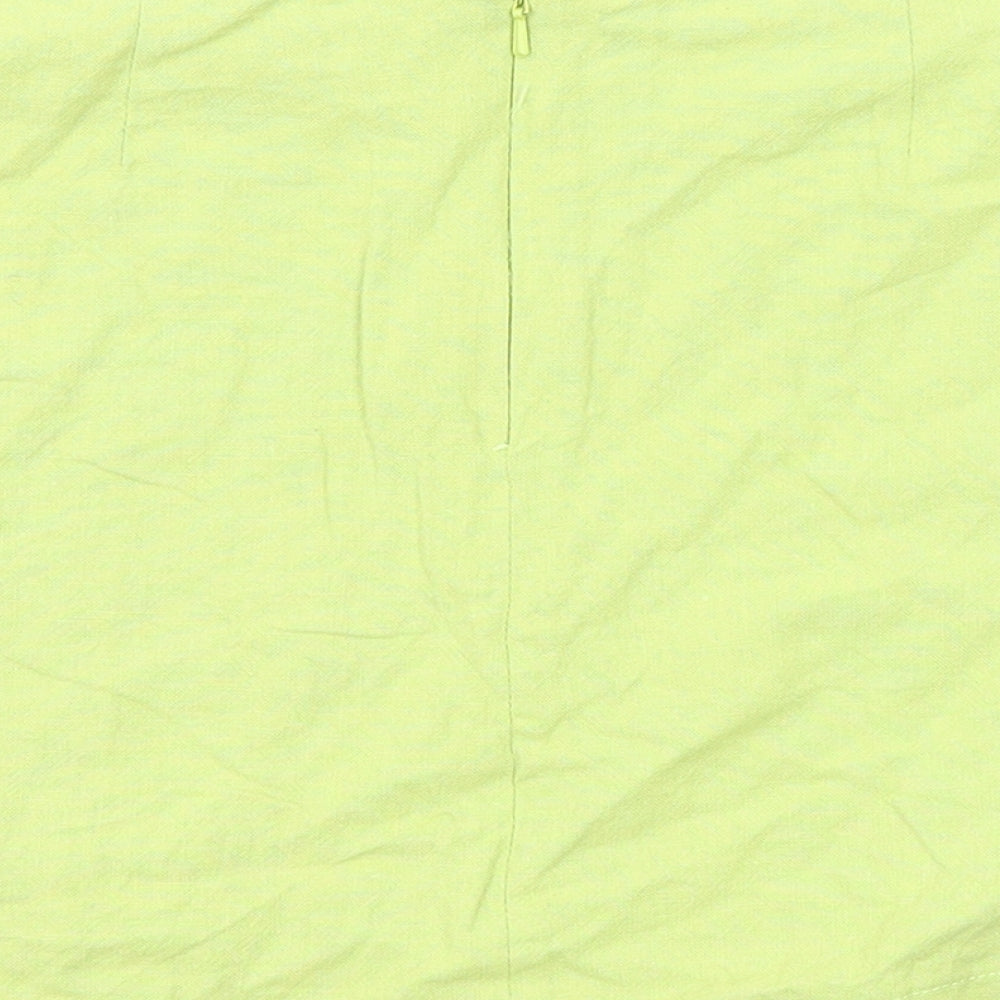 Light Before Dark Womens Green Cotton Mini Skirt Size M Zip