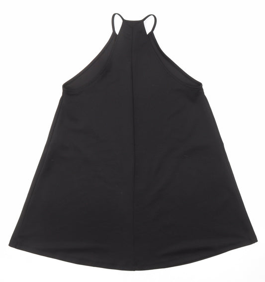 Zara Womens Black Polyester Trapeze & Swing Size S Round Neck Pullover
