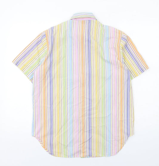 Damart Womens Multicoloured Striped Polyester Basic Button-Up Size 12 Collared