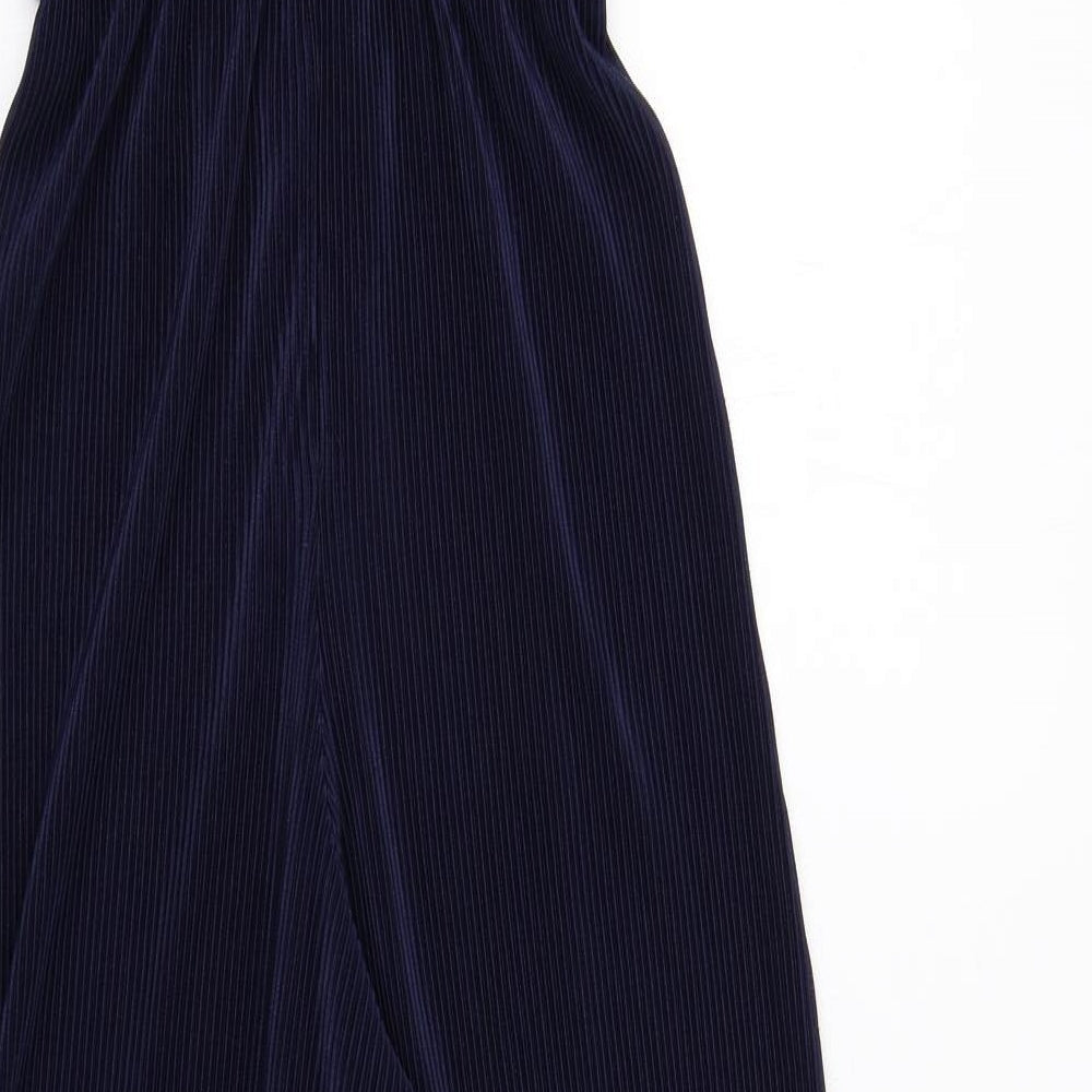 Topshop Womens Blue Polyester Jumpsuit One-Piece Size 6 Zip