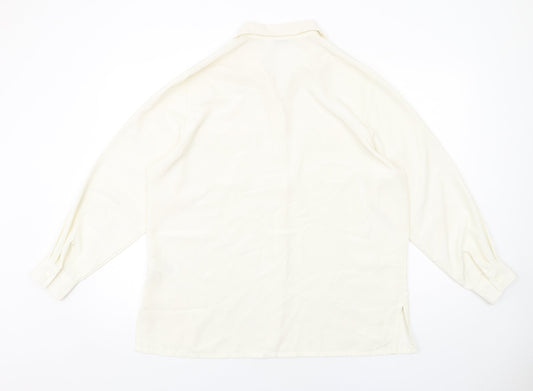 Womens UK Size 18 Marks and Spencer Ivory Basic Button-Up