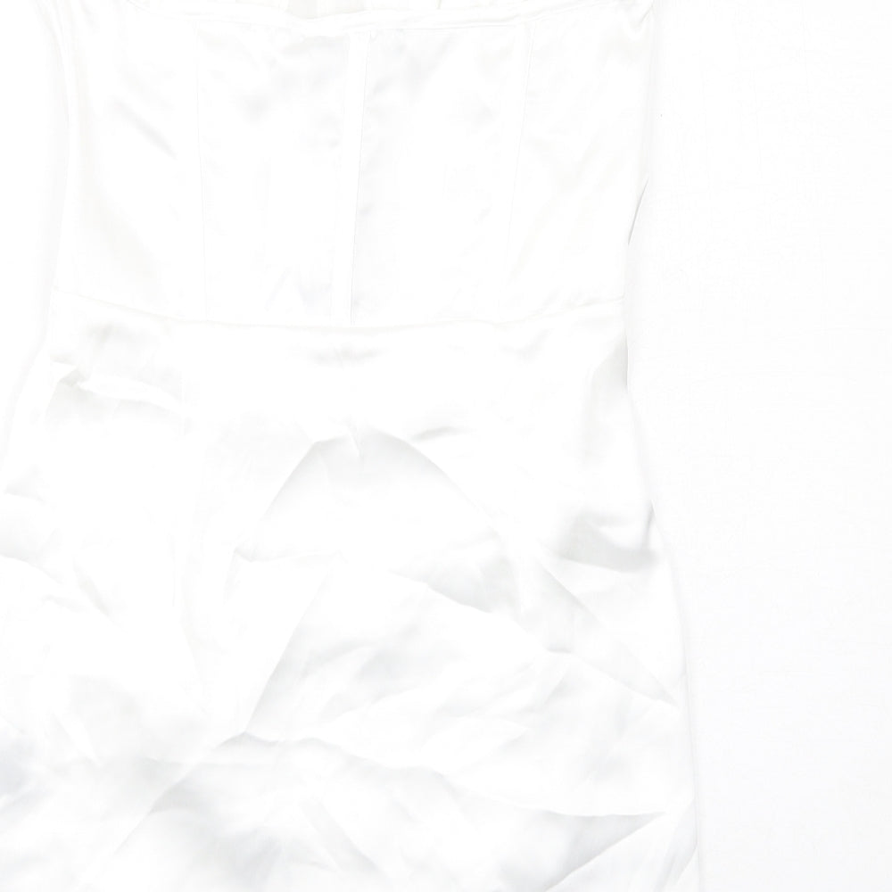 Zara Womens White Polyester Mini Size M Sweetheart Zip - Corset style