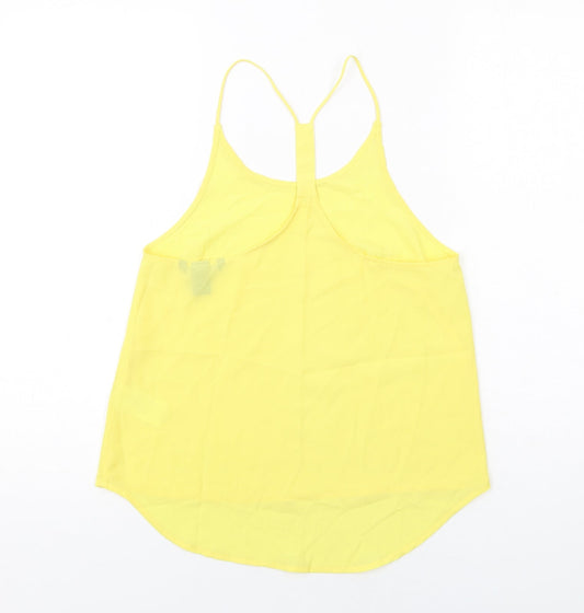 Womens UK Size 6 H&M Yellow Basic Tank