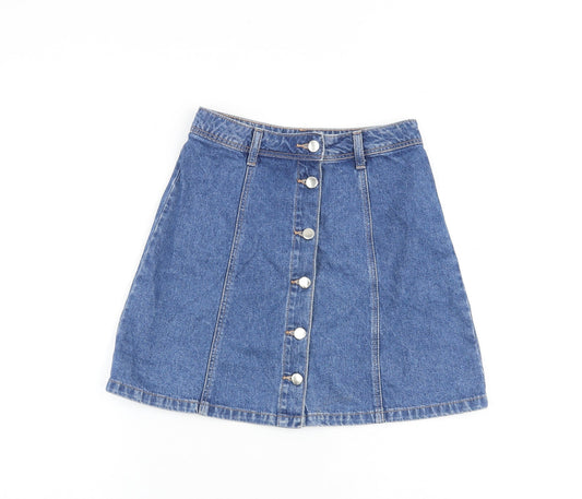 Womens UK Size 6 H&M A-Line Denim Skirt