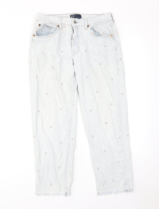 Womens UK Size 6 Gap Regular Fit Straight Blue Jeans