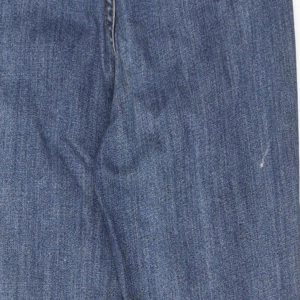 Don't think twice Womens Blue Cotton Tapered Jeans Size 10 Regular Zip