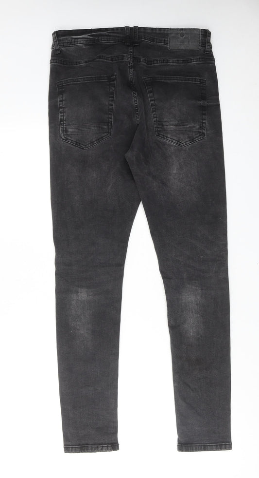 FSBN Mens Black Cotton Skinny Jeans Size 30 in L32 in Regular Zip