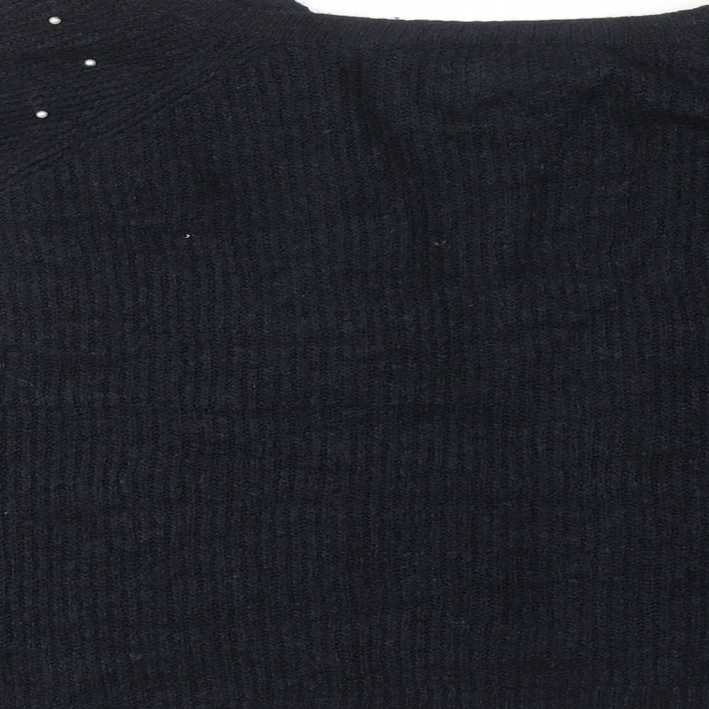 Marks and Spencer Womens Blue V-Neck Acrylic Cardigan Jumper Size XL