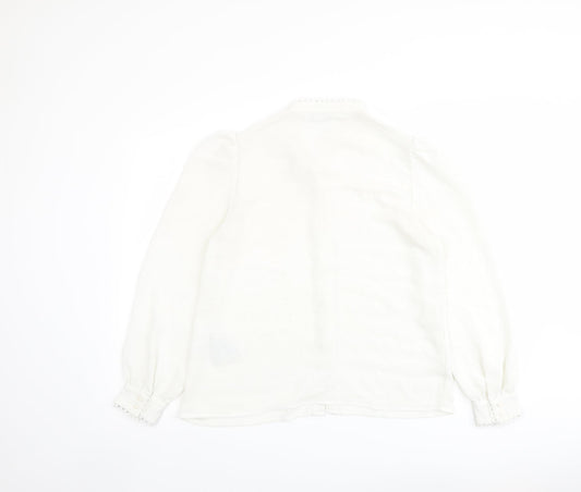 Womens UK Size M VERO MODA Ivory Basic Button-Up