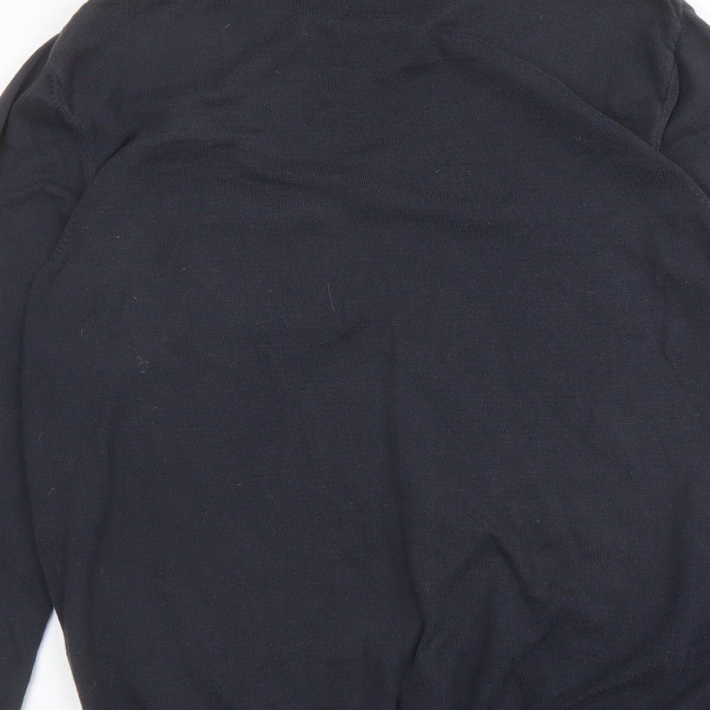 ASOS Mens Blue Round Neck Cotton Pullover Jumper Size M Long Sleeve