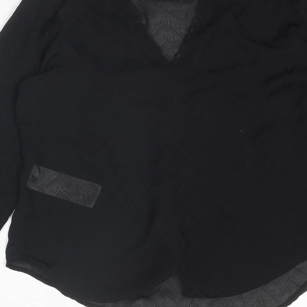Womens UK Size S VERO MODA Black Basic Blouse