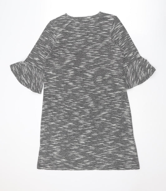 River Island Womens Grey Geometric Polyester A-Line Size 10 Round Neck Pullover
