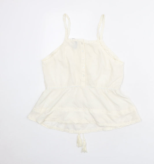 Womens UK Size 12 ASOS Ivory Basic Tank