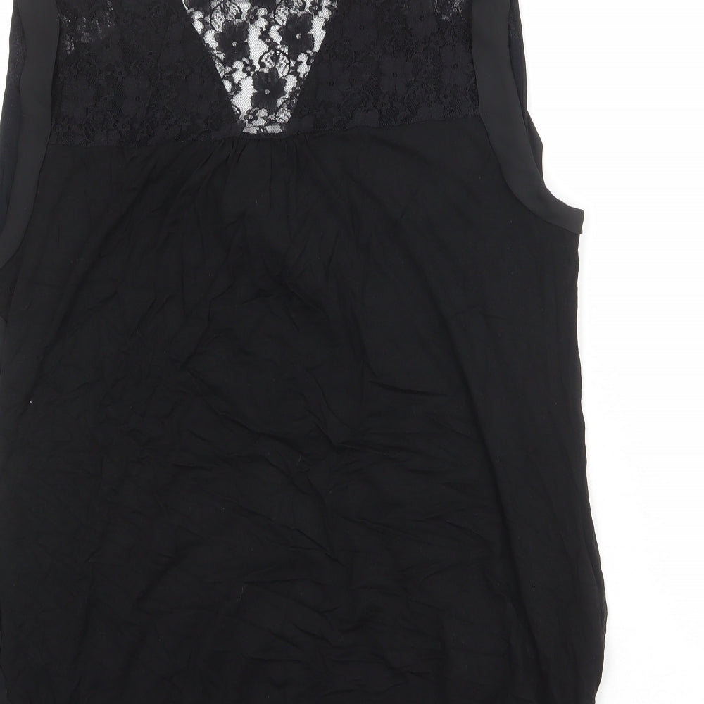 Womens UK Size 14 Dorothy Perkins Black Basic Tank