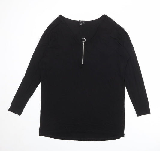 Womens UK Size 10 New Look Black Basic Blouse