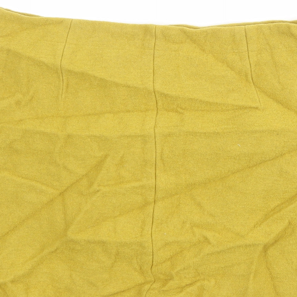 COS Womens Yellow Wool A-Line Skirt Size 16 Zip
