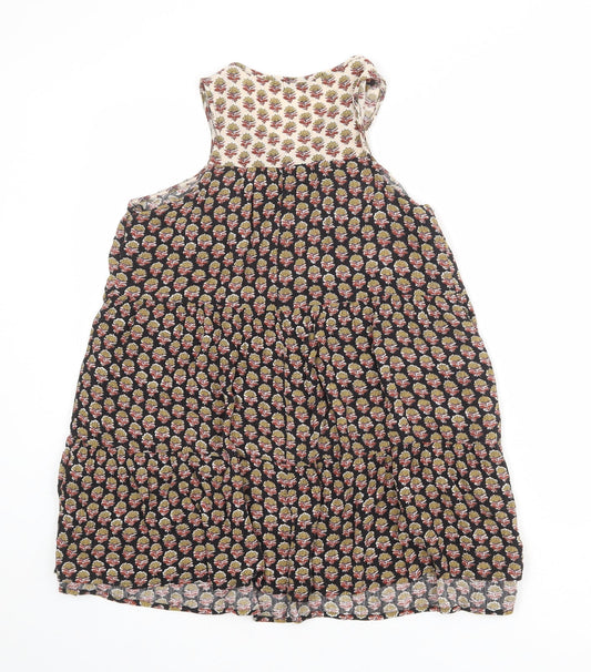 Pull&Bear Womens Multicoloured Geometric Viscose Shift Size XS Round Neck Tie