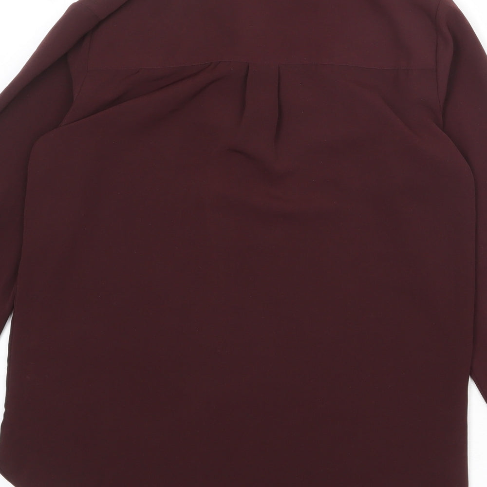 Womens UK Size 8 H&M Red Basic Button-Up