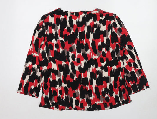 Autonomy Womens Multicoloured Geometric Viscose Basic Blouse Size 18 Round Neck