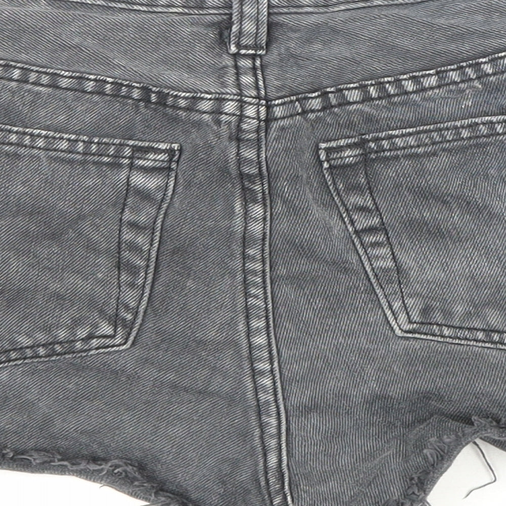 BDG Womens Black Cotton Boyfriend Shorts Size 26 in Regular Zip - Raw Hems