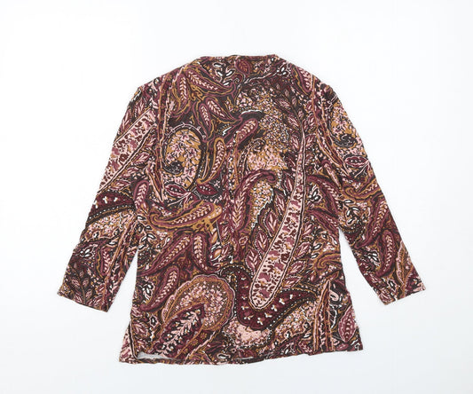 Womens UK Size 10 Classic Multicoloured Basic Blouse