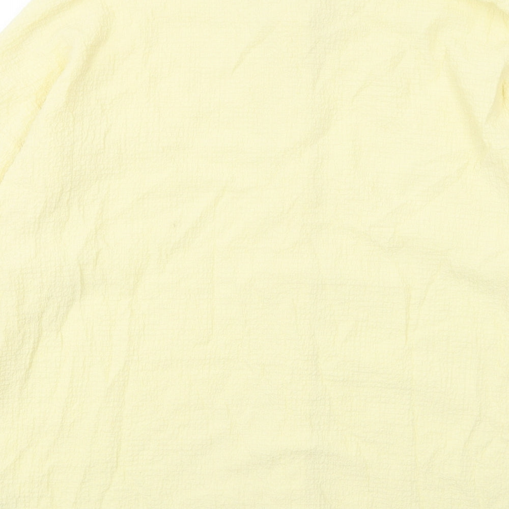 Womens UK Size 12 PRETTYLITTLETHING Yellow Basic Button-Up