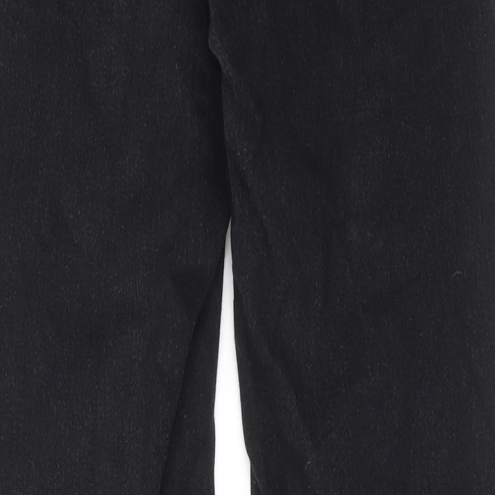 Brand and care label for Denim & Co. women’s black cotton skinny jeans, size UK 12, 29-inch leg regular zip