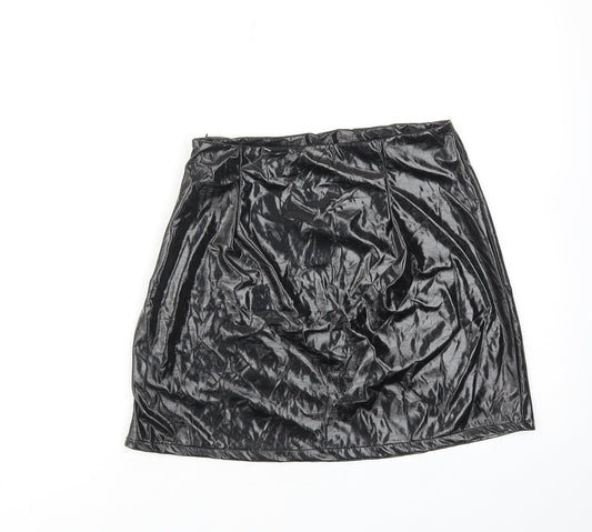ASOS Womens Black Polyester Mini Skirt Size 10 Zip