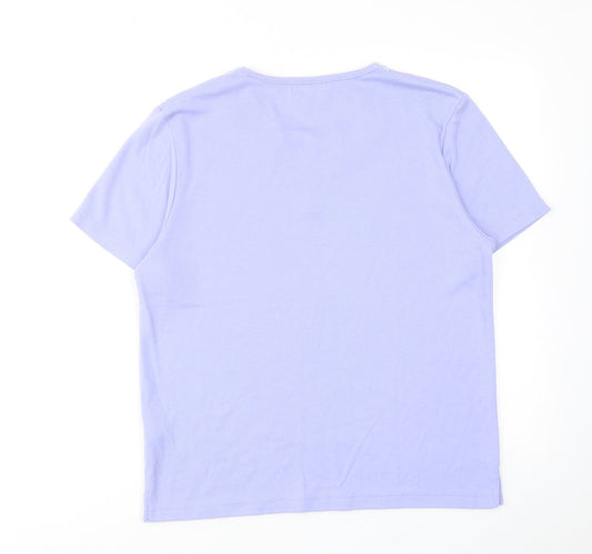 Womens UK Size M Fay Louise Purple Basic T-Shirt