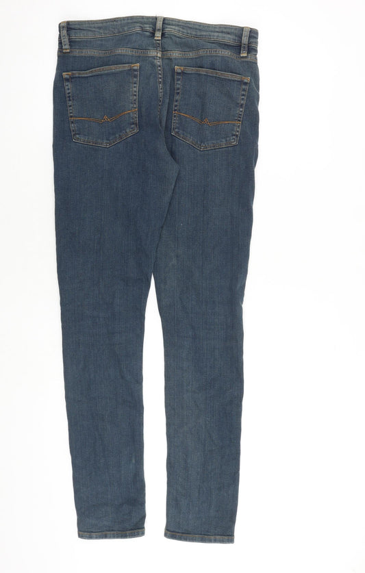 ASOS Mens Blue Cotton Skinny Jeans Size 32 in L32 in Regular Zip