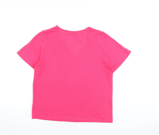 Womens UK Size 6 Marks and Spencer Pink Basic T-Shirt