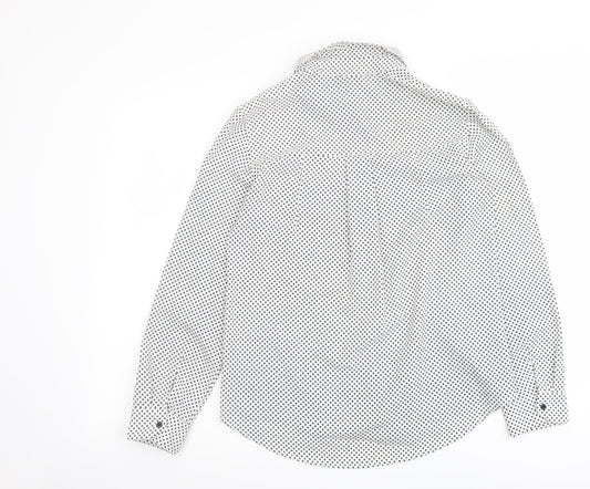 Womens UK Size 8 Topshop White Basic Button-Up