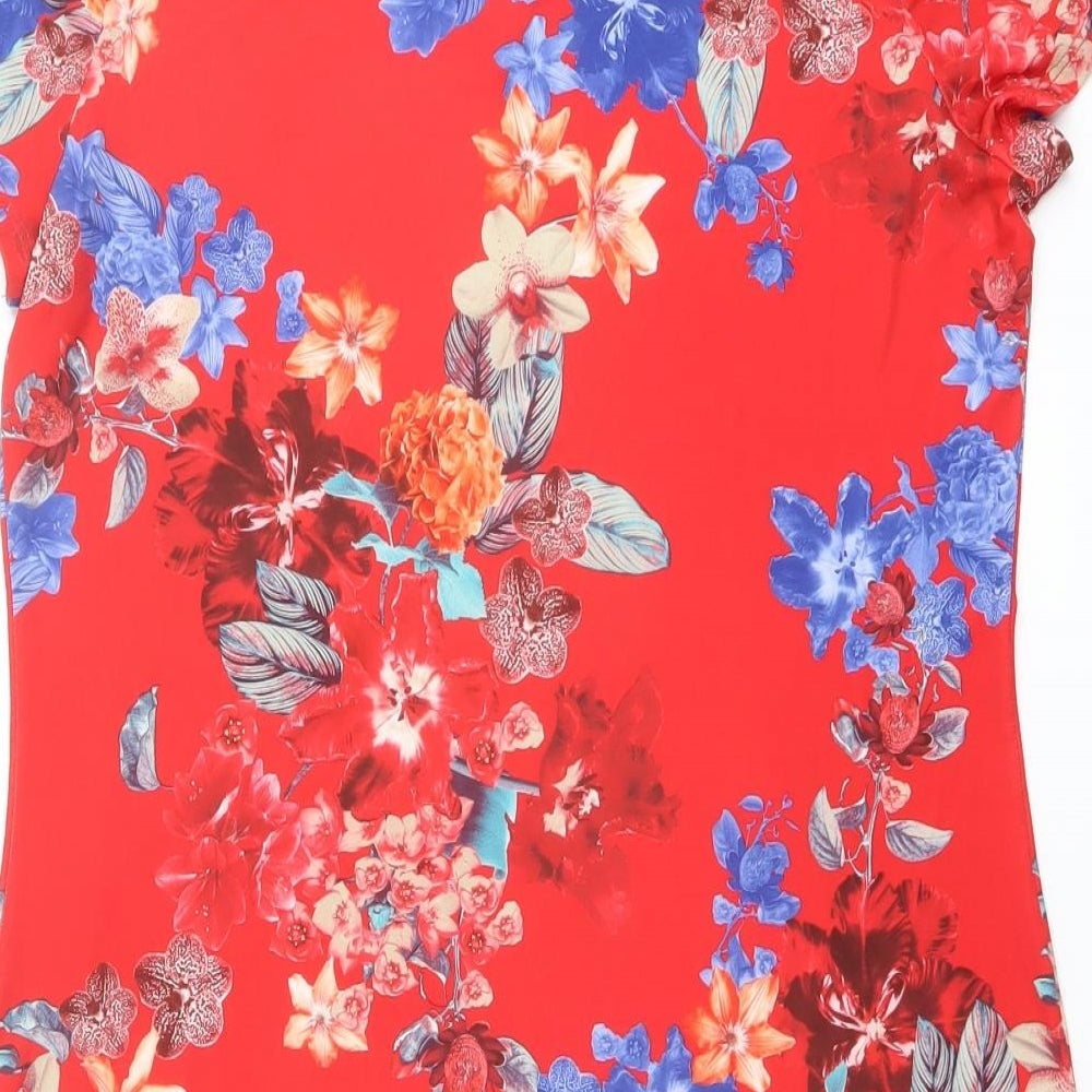 Womens UK Size S Wallis Red Basic T-Shirt