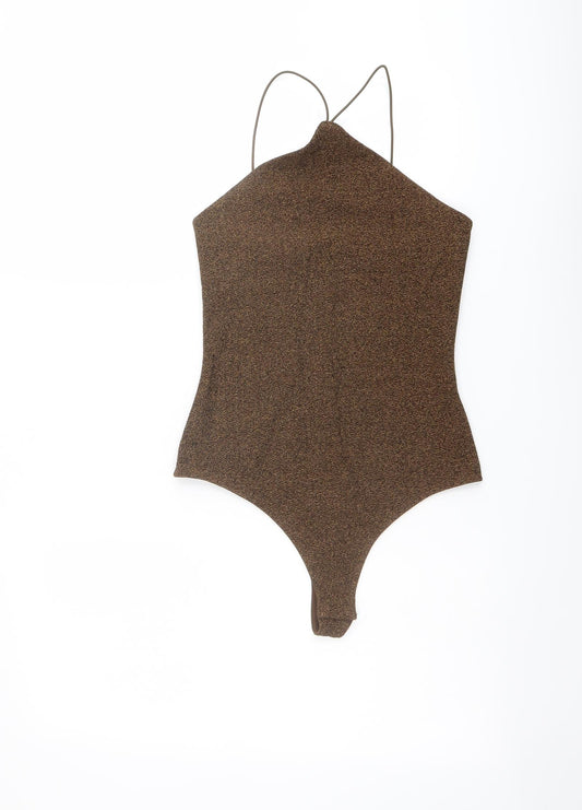 Womens UK Size S H&M One-Piece Brown Bodysuit