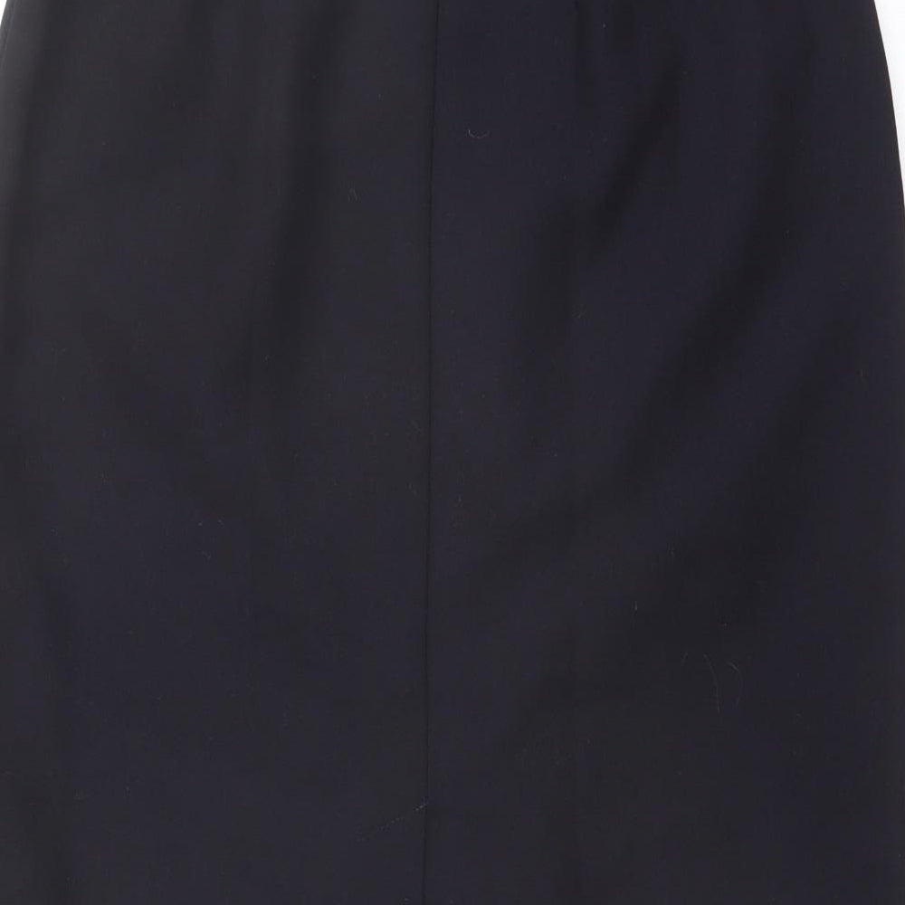 Marks and Spencer Womens Blue Polyester Straight & Pencil Skirt Size 12 Button