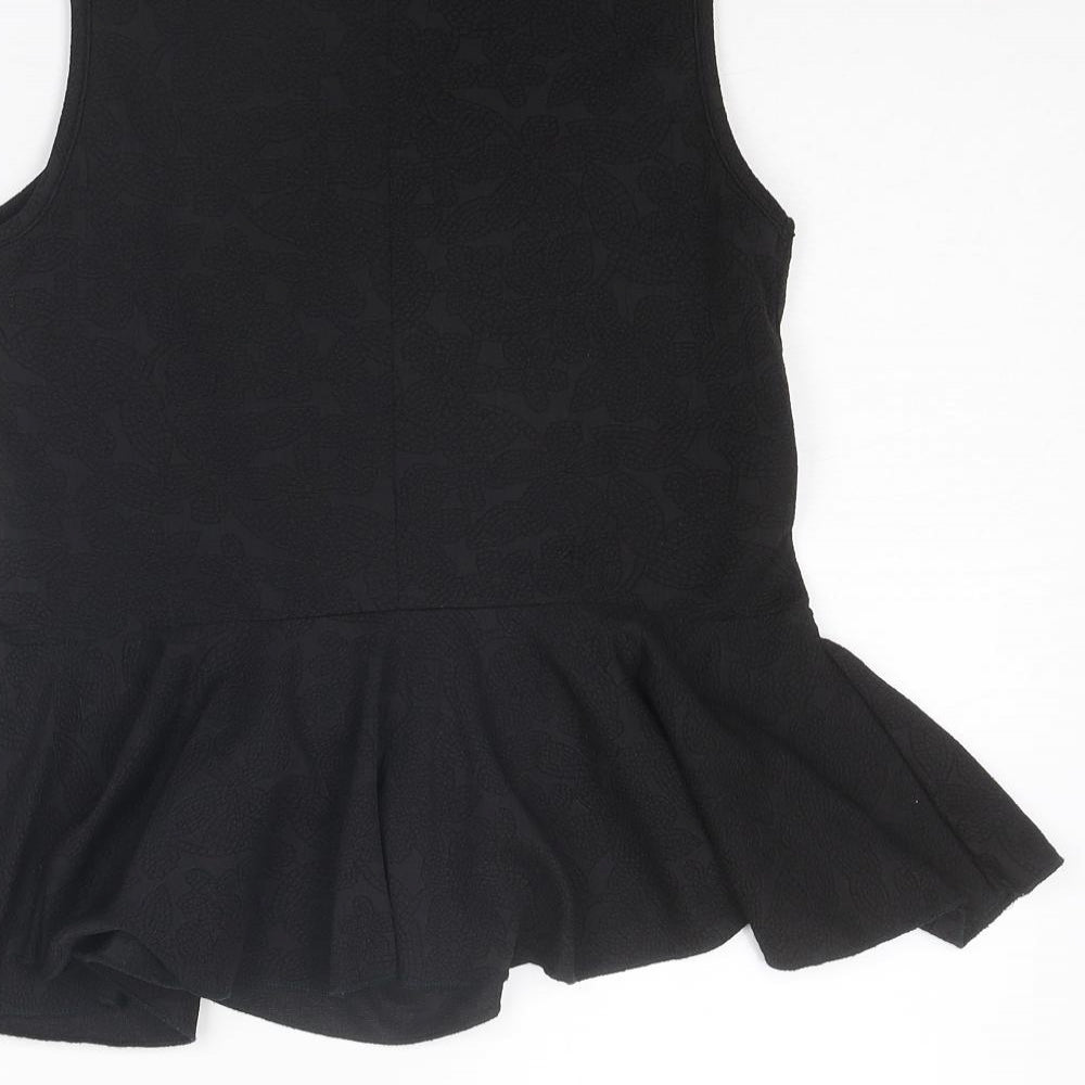 Womens UK Size 6 Topshop Black Basic Tank