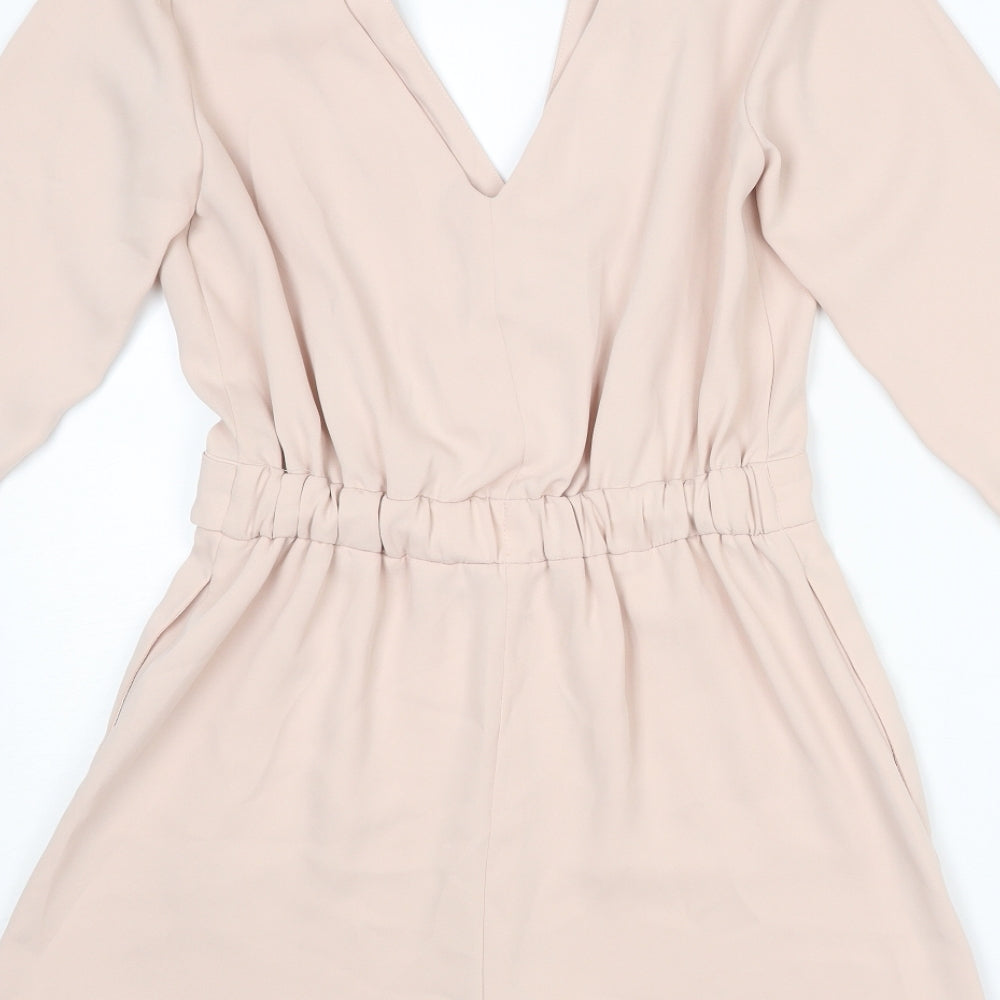 Topshop Womens Pink Polyester Playsuit One-Piece Size 6 Hook & Eye