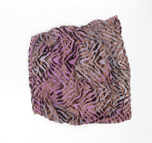 PRETTYLITTLETHING Womens Multicoloured Animal Print Polyester Mini Skirt Size 8 Zip - Ruched Detail