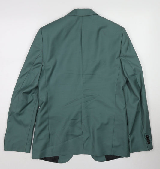 ASOS Mens Blue Wool Jacket Suit Jacket Size 38 Regular