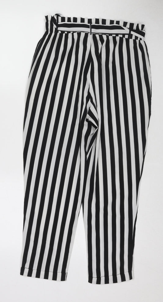 Womens UK Size M VERO MODA Regular Fit Black Trousers