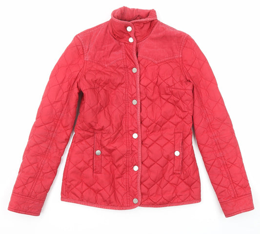 Womens UK Size 6 NEXT Red Quilted Coat