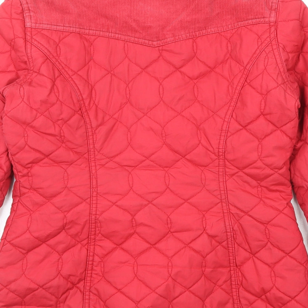 Womens UK Size 6 NEXT Red Quilted Coat