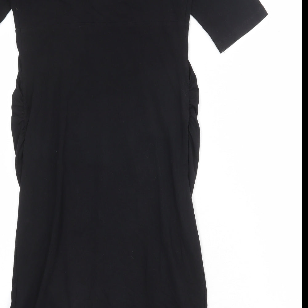 NEXT Womens Black Cotton Shift Size 10 Scoop Neck Pullover