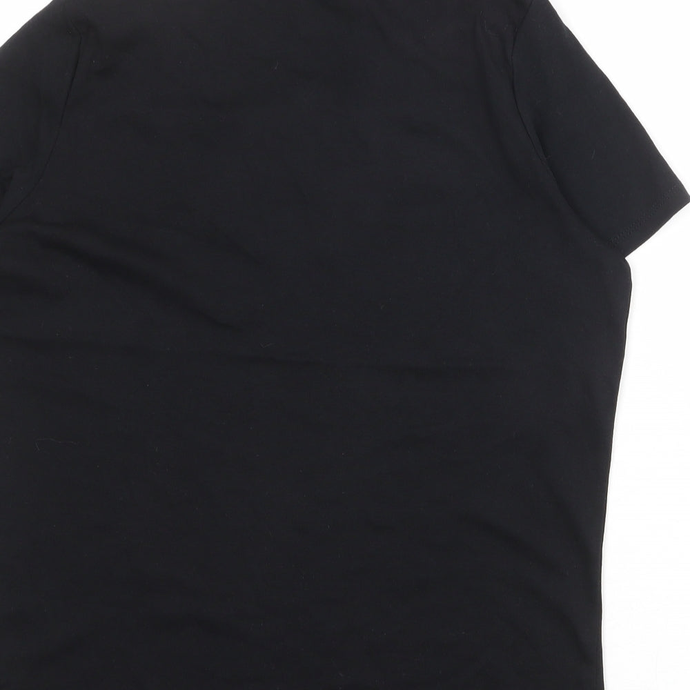 Bonmarché Womens Black 100% Cotton Basic T-Shirt Size 18 Round Neck