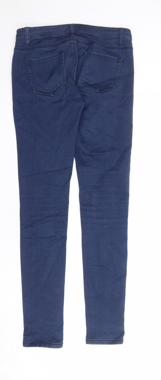 Denim & Co. Womens Blue Cotton Skinny Jeans Size 8 L30 in Regular Button