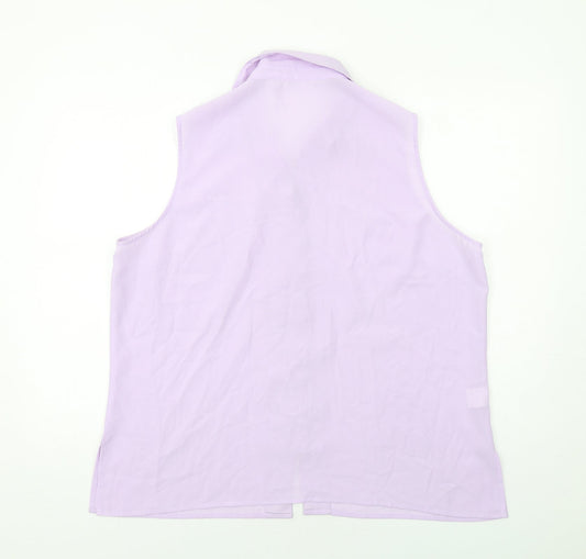 Womens UK Size 2XS Isabelle Purple Basic Button-Up