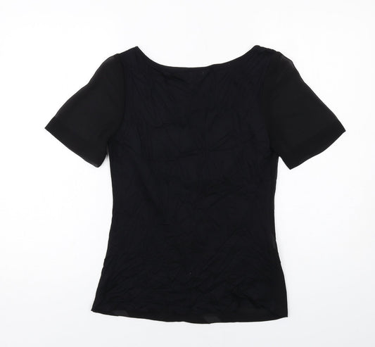Womens UK Size 8 Coast Black Basic T-Shirt