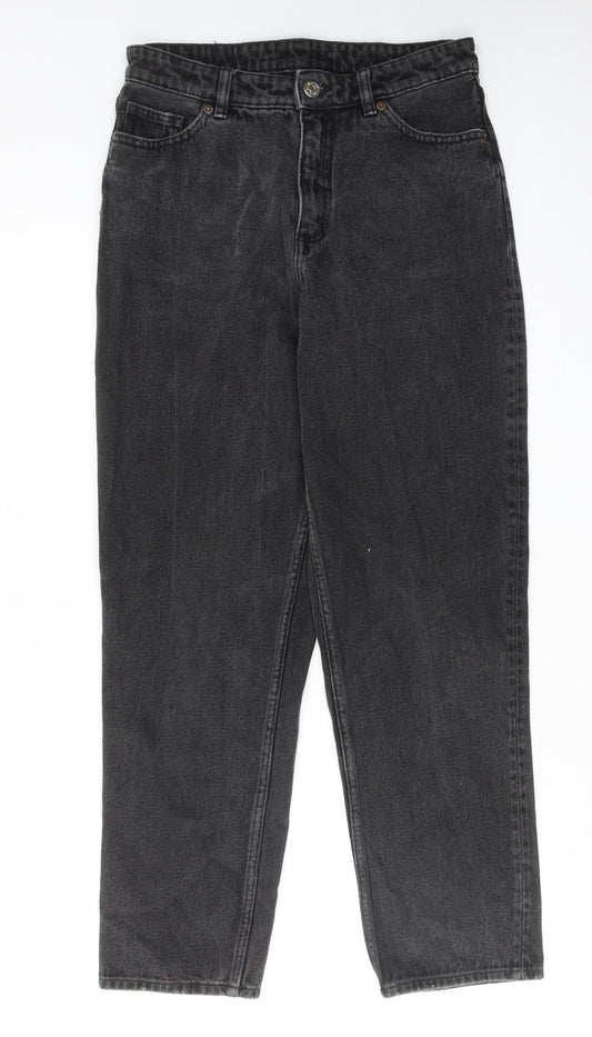Womens UK Size 28 in Monki Regular Fit Mom Black Jeans