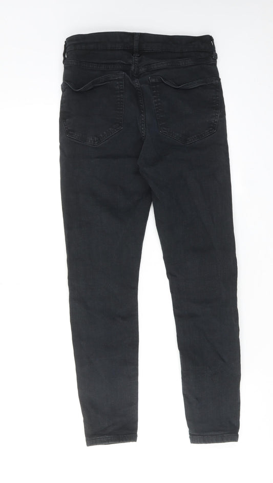 Topshop Womens Black Cotton Skinny Jeans Size 28 in L28 in Regular Zip